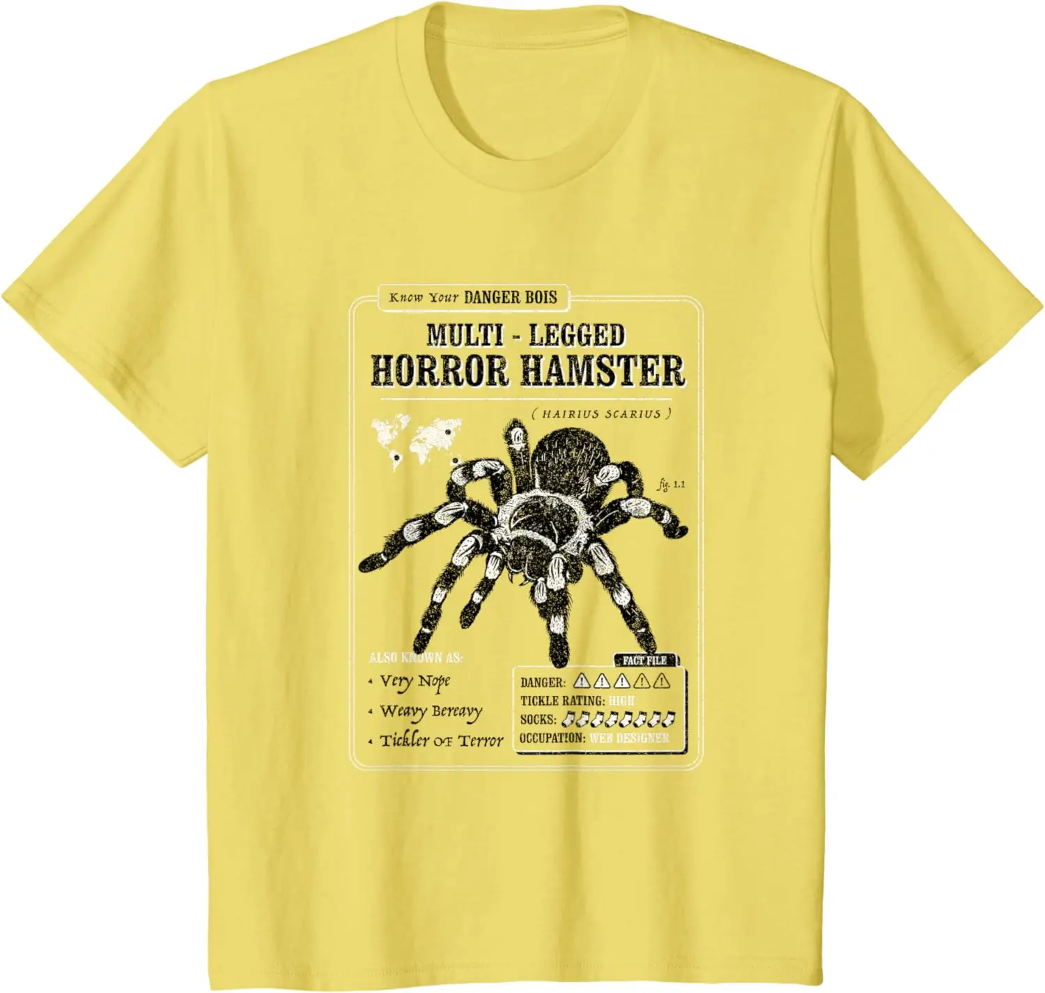 Multi-Legged Horror Hamster Funny Tarantula graphic T-Shirt