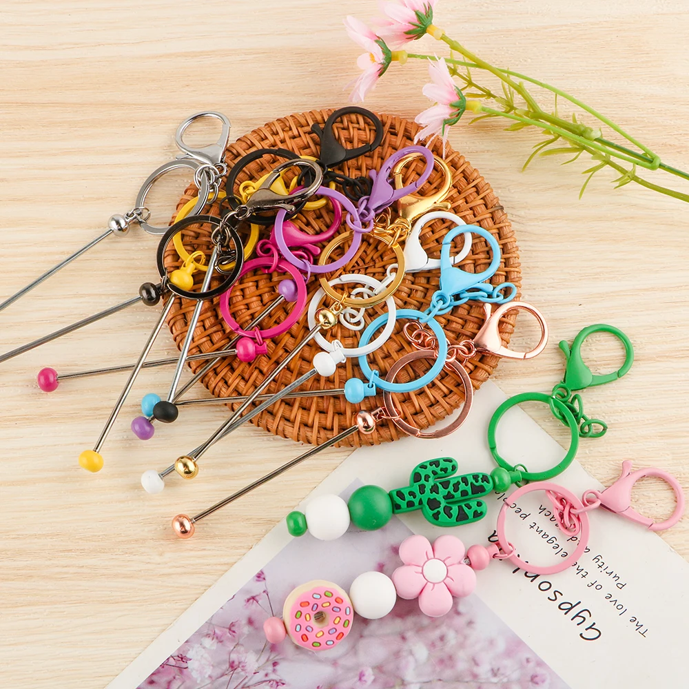 10-20pcs Colored Metal Circular Suspension Rod Lobster Clasp Keychain Universal Keychain DIY Material for Decorating Key Pendant