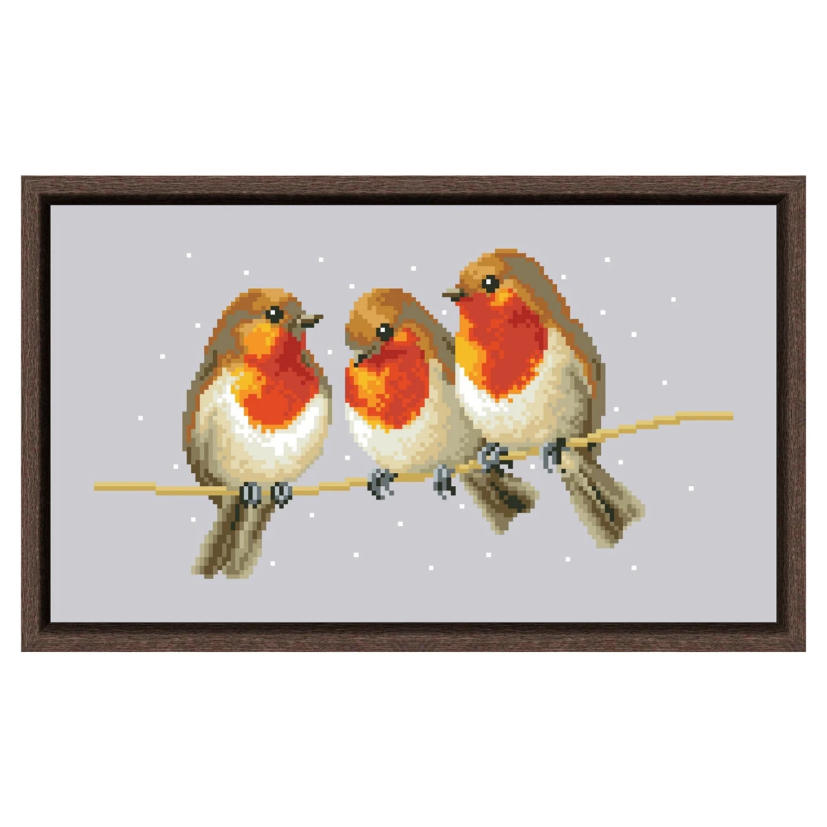 Three birds cross stitch kit winter snow cartoon 18ct 14ct 11ct silver canvas stitching embroidery DIY