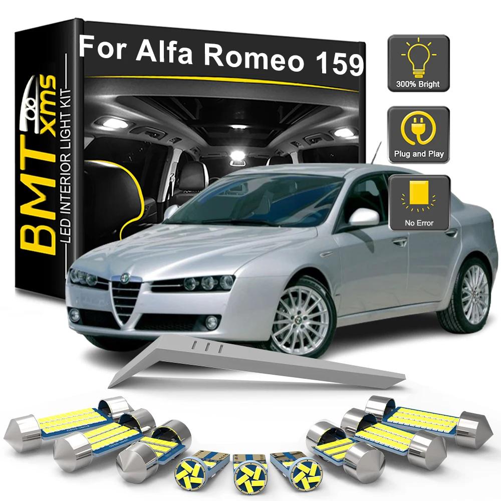 

BMTxms 11Pcs For Alfa Romeo 159 2005 2006 2007 2008 2009 2010 2011 Car LED Interior Light Bulb Kit Map Dome Trunk Accessories