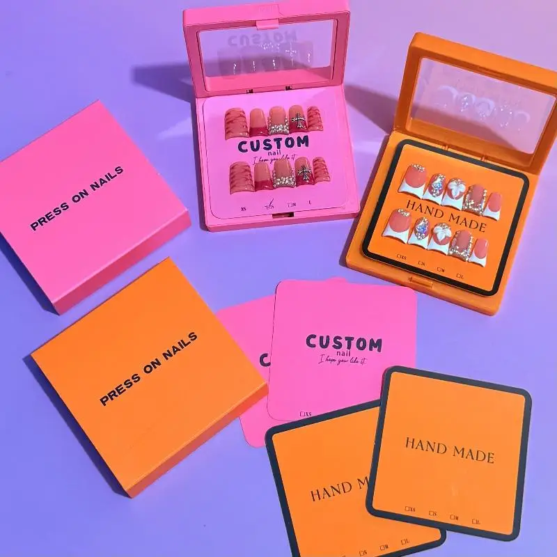 Cartes d'exposition pour faux ongles, boîte de rangement, personnalité, couleur fluorescente, pointes pour faux ongles, outils de manucure, fournitures d'art