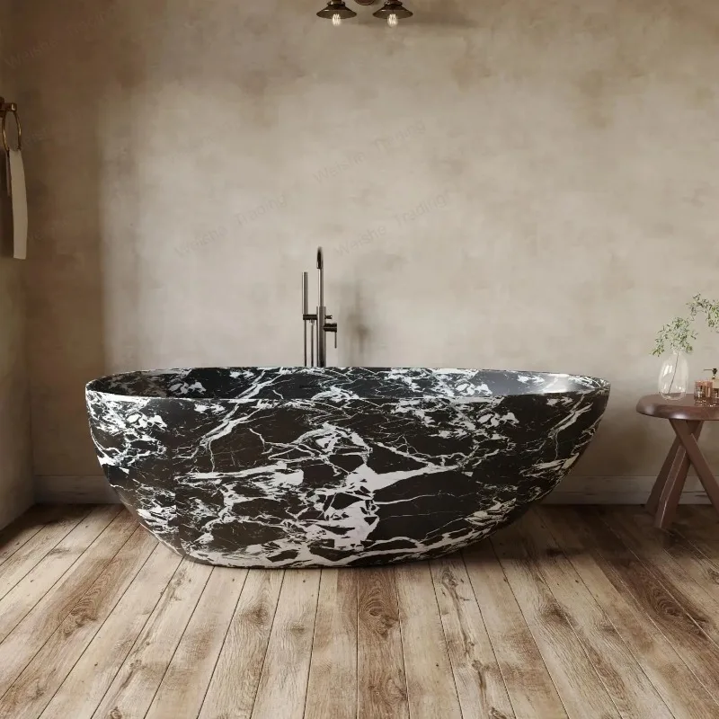 

Customizable Luxury Egg Shaped Bathtub Freestanding Soaking Tub Bathroom Spa Whirlpool Hot Tub Modern Design Easy