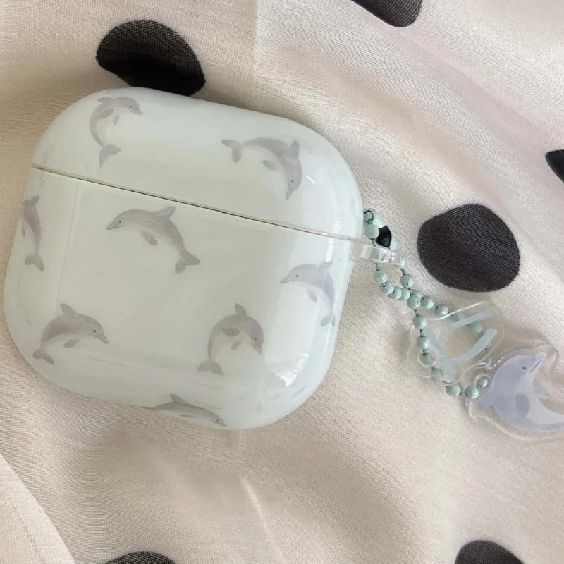 

Cartoon Dolphin imd Earphone Protective Cover for Airpods 1 2 3 pro 2nd 4 Wireless Bluetooth Charging Box Cute Earphone Ease