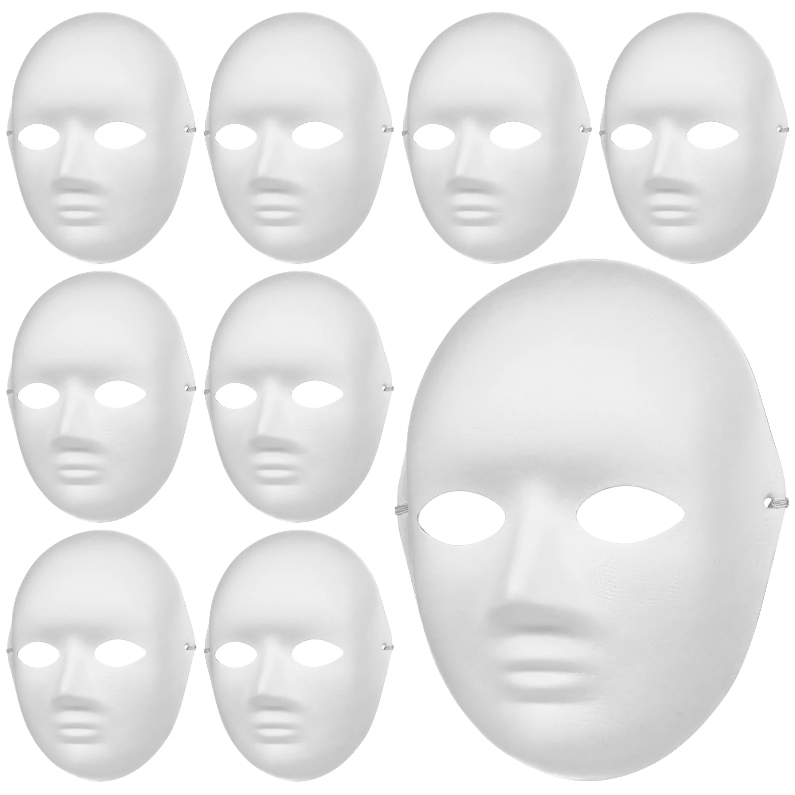12 ชิ้นหน้ากากทาสีมือเป็นมิตรกับสิ่งแวดล้อมหน้ากากฮาโลวีนเปล่าภาพวาด DIY Mulitpack Face