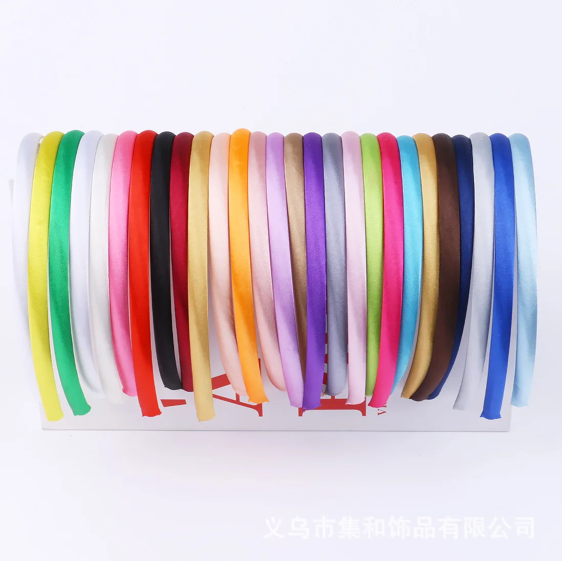 10pcs Soft Satin Headband Set for Girls 10MM Plain Fabric Covered Resin Hairbands, Elastic Kids Bands, Non-Slip Hair Accessories