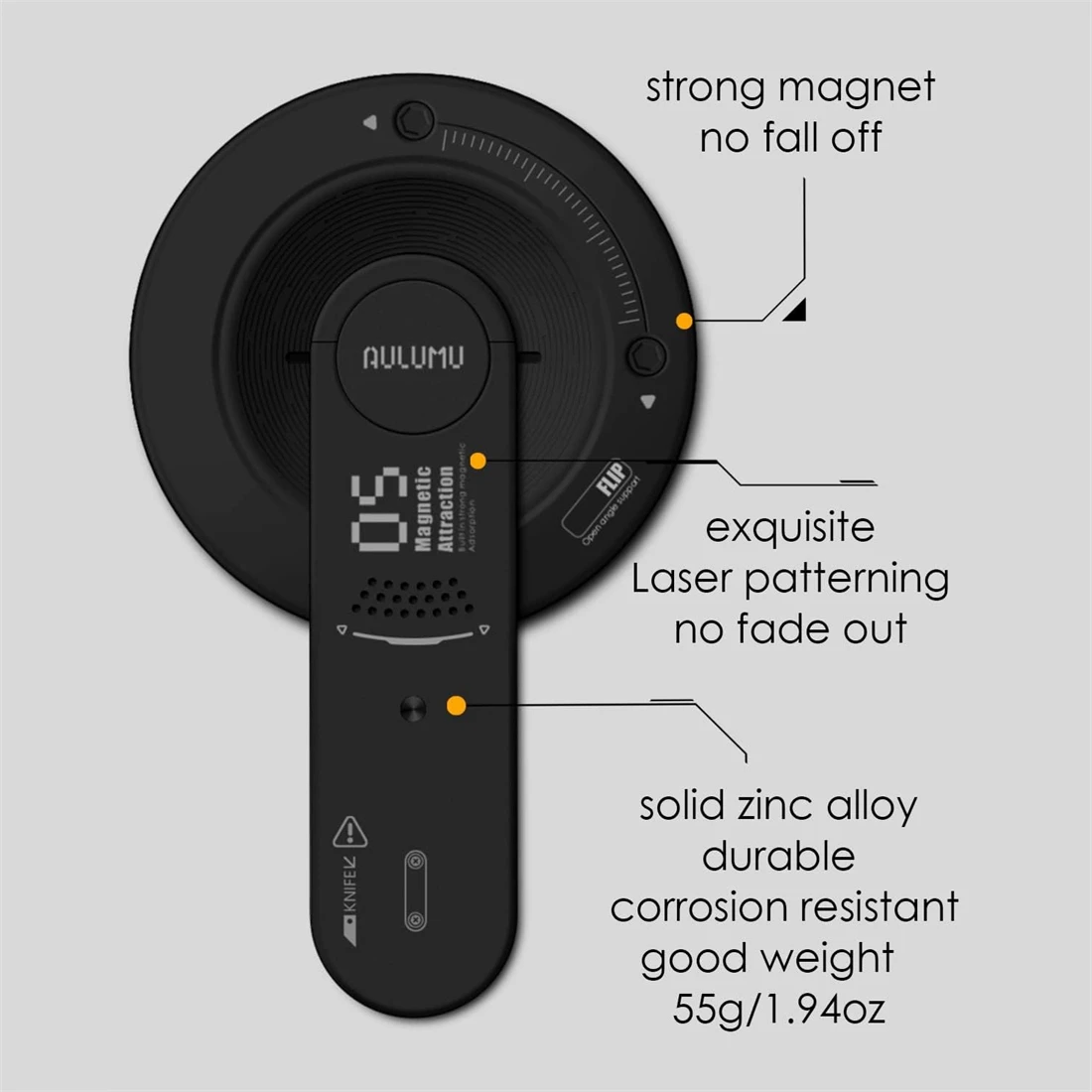 Imagem -02 - Aulumu-suporte de Telefone Magnético G05 em Compatível com Magsafe Removível Ajustável 360 ° com Abridor de Caixa