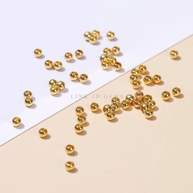 50 Pcs/lot 4mm Golden Copper Round Spacer Beads For Jewelry Making Diy Handmade Bracelet Necklace Beading Accessories Supplies