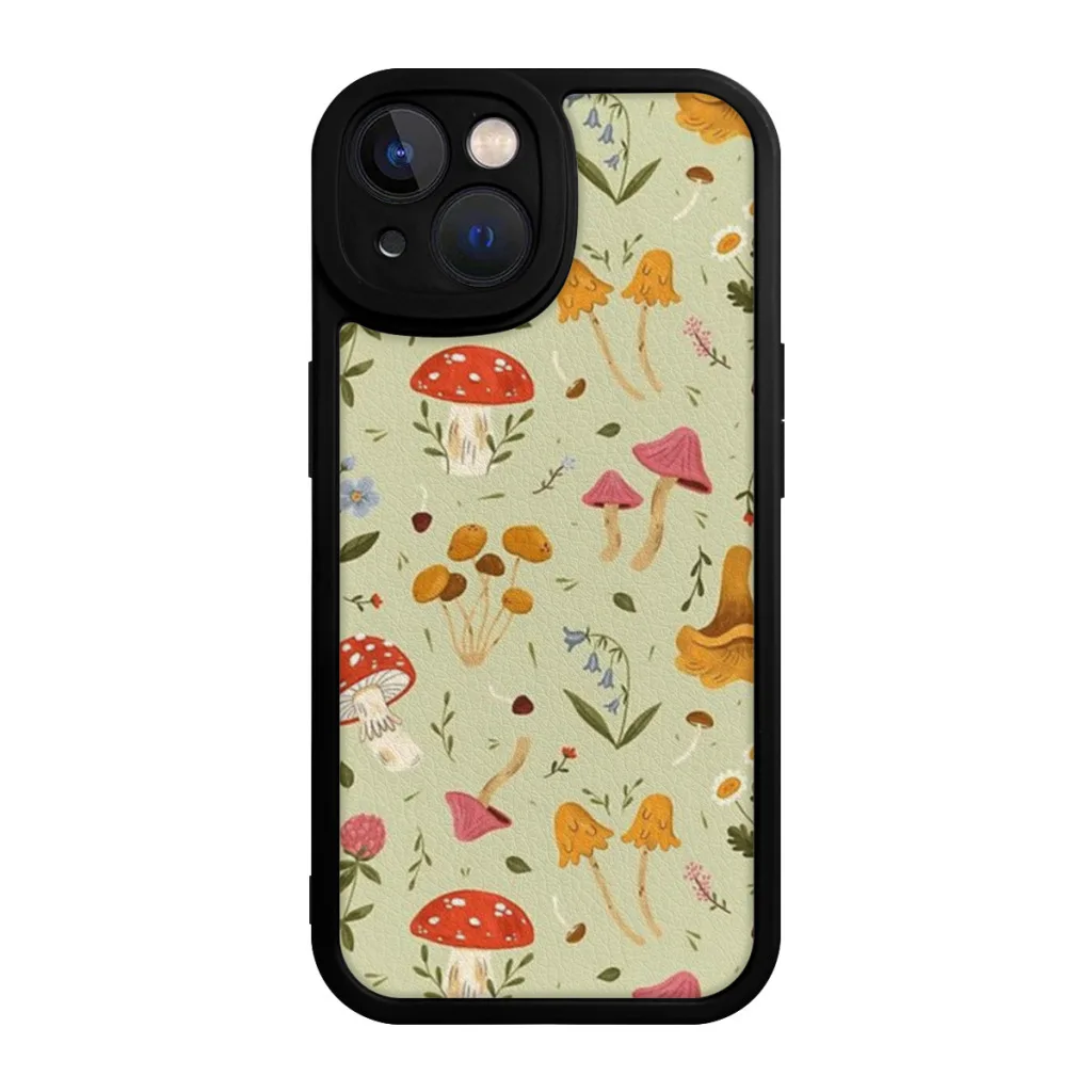 Phone Case For iPhone 15 Pro Max Silicone Shell Mushrooms and Wildflowers