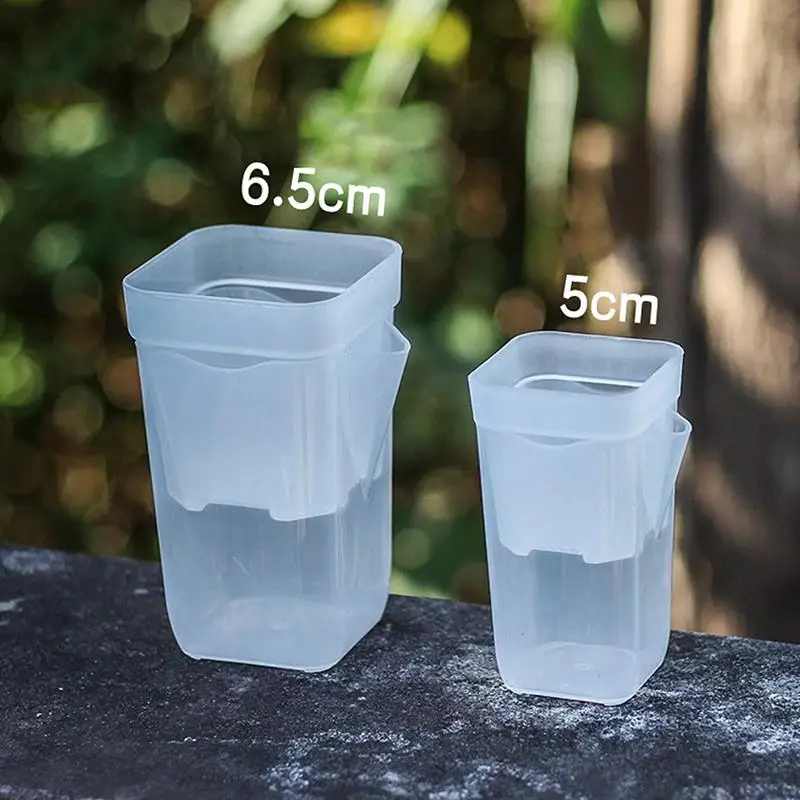 10Pcs Self Watering Plant Pots Mini Seedlings Pots Flowerpot Translucent Plastic Planters Plant Propagation Pot Reservoir Gift
