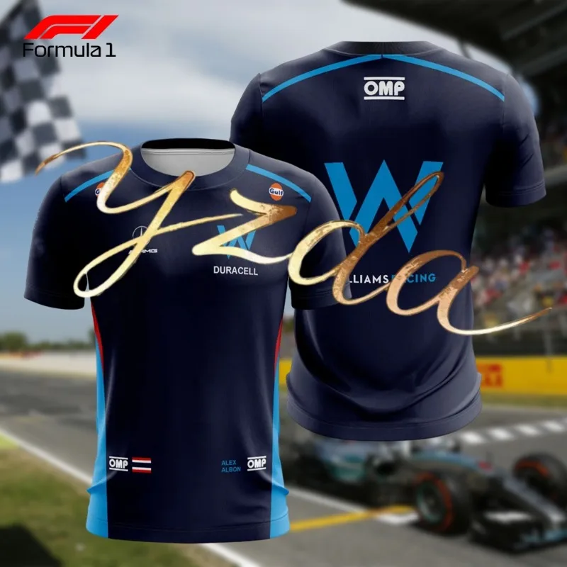 Camiseta Williams F1 Fan para hombre, ropa deportiva de verano de manga corta, sudadera absorbente de sudor de secado rápido, Top cómodo