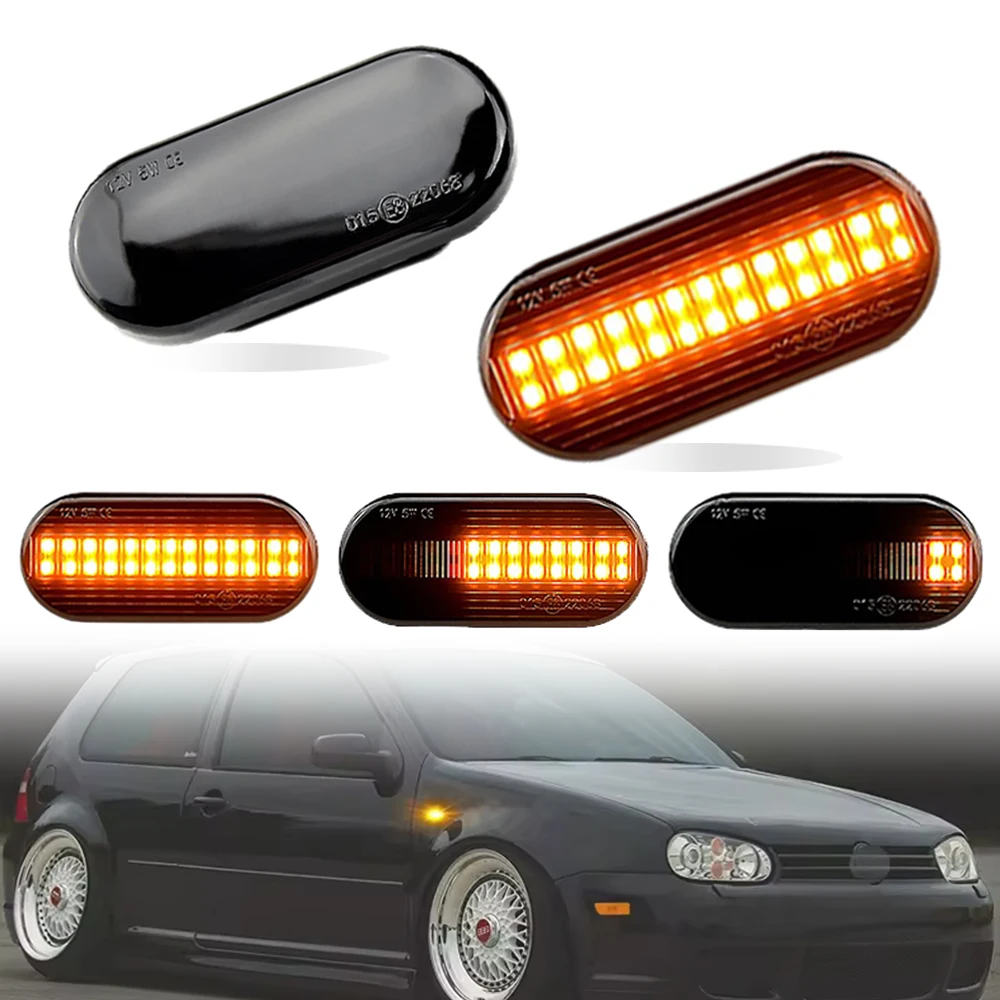 Dynamic Flowing LED Side Marker Turn Signal Light For VW Transporter T5 Polo Golf 3 4 Passat B5 Sharan Lupo Bora Multivan