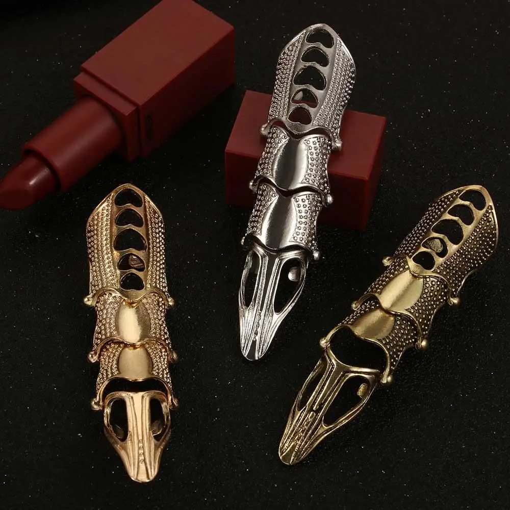 الديكور تأثيري الشرير القوطية روك التمرير المشترك درع معدني كامل البنصر المفصل الدائري