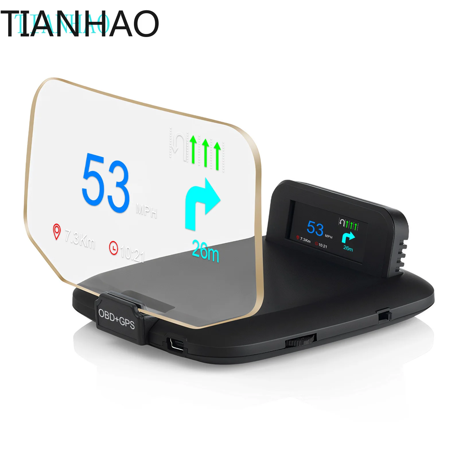 C1 HUD GPS Dual System Car Navigation Projection Head Up Display Digital Speedometer Water Temperature Oil Temperature RPM