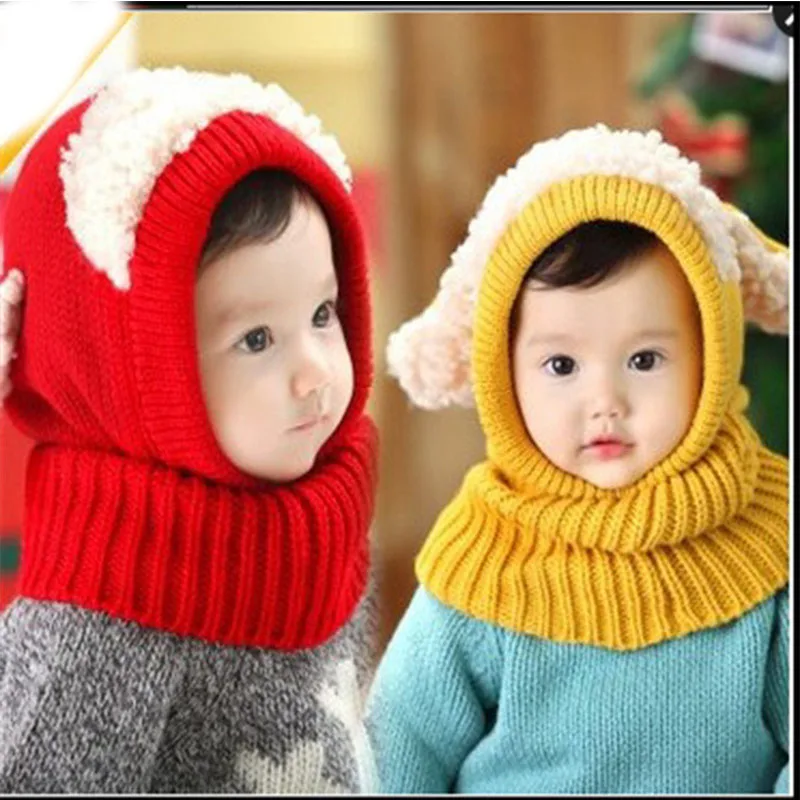 

Зимняя Вязаная Шапка-бини с капюшоном, на возраст 6-36 месяцев