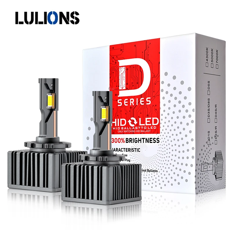 

Lulions D3S LED Car Headlights Bulbs D2S D SERIES Turbo Lights 140w 6000K Auto Lamp Plug&Play HID Conversion Kit