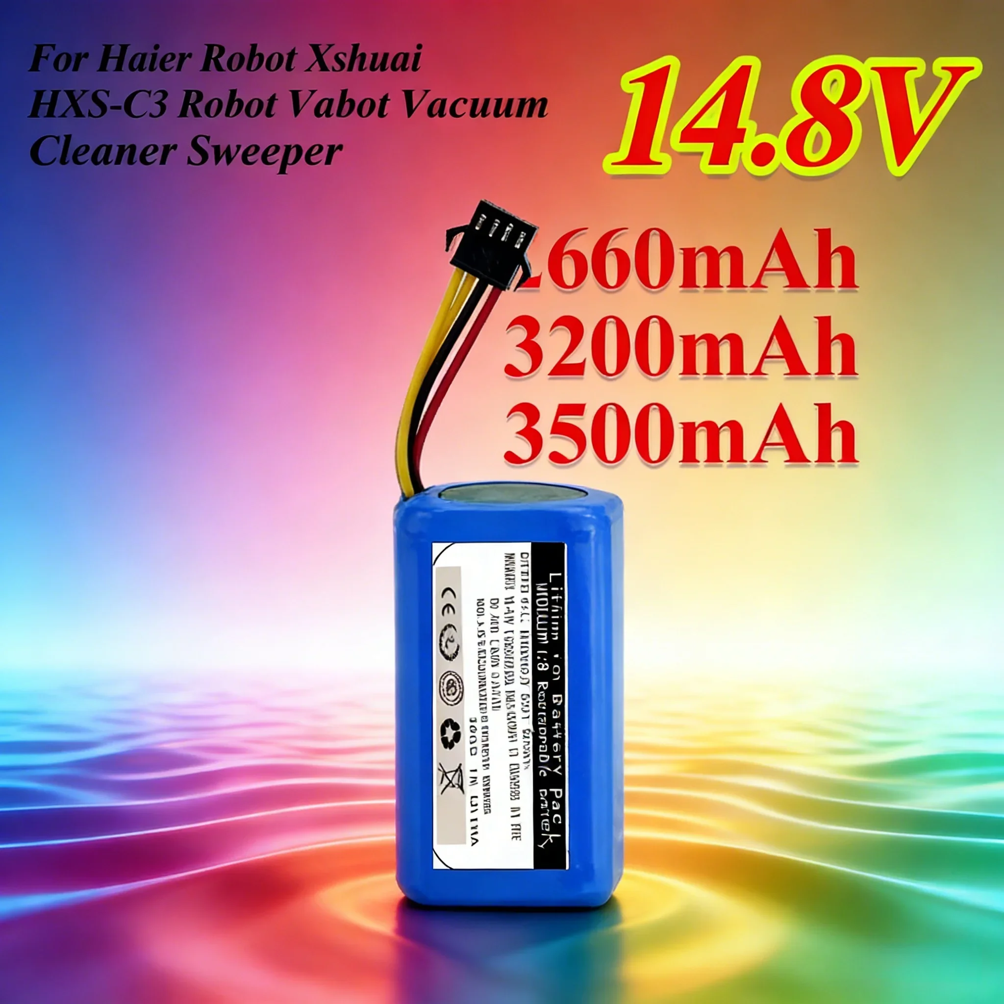 

Аккумулятор 14.4В/14.8В 3500мАч с разъемом SM2.54-4P для робота-пылесоса Haier Xshuai HXS-C3, литий-ионный, замена 18650