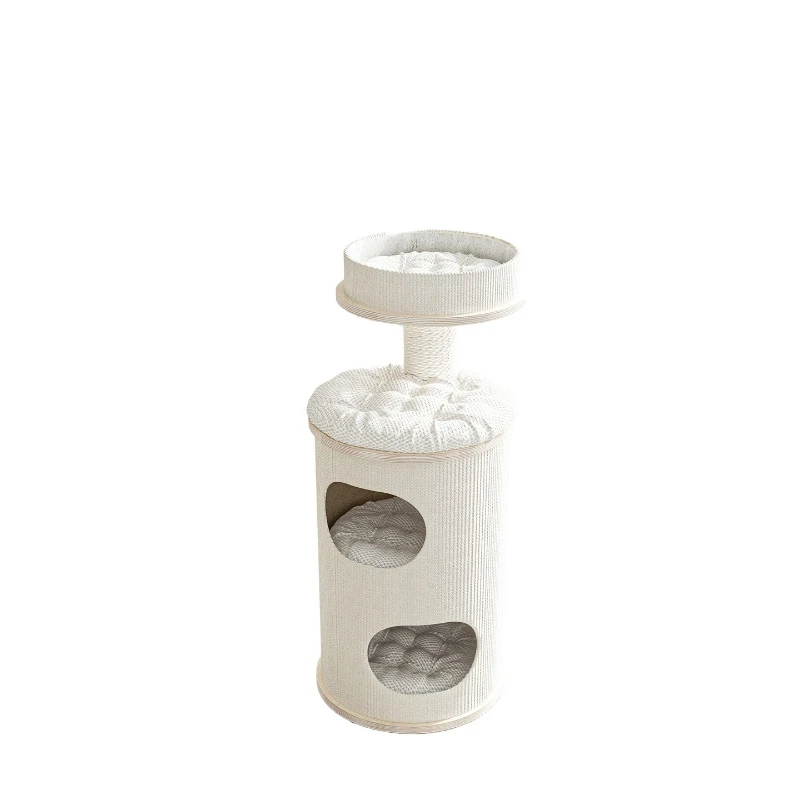cat litter cat tree integration, household multi-layer solid wood cat frame, claw grinding bucket