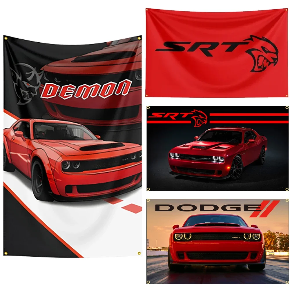 FLAGDOM 90X150CM 3X5FT Dodges Bandera Poliéster Impreso Car Banner Para Decoración