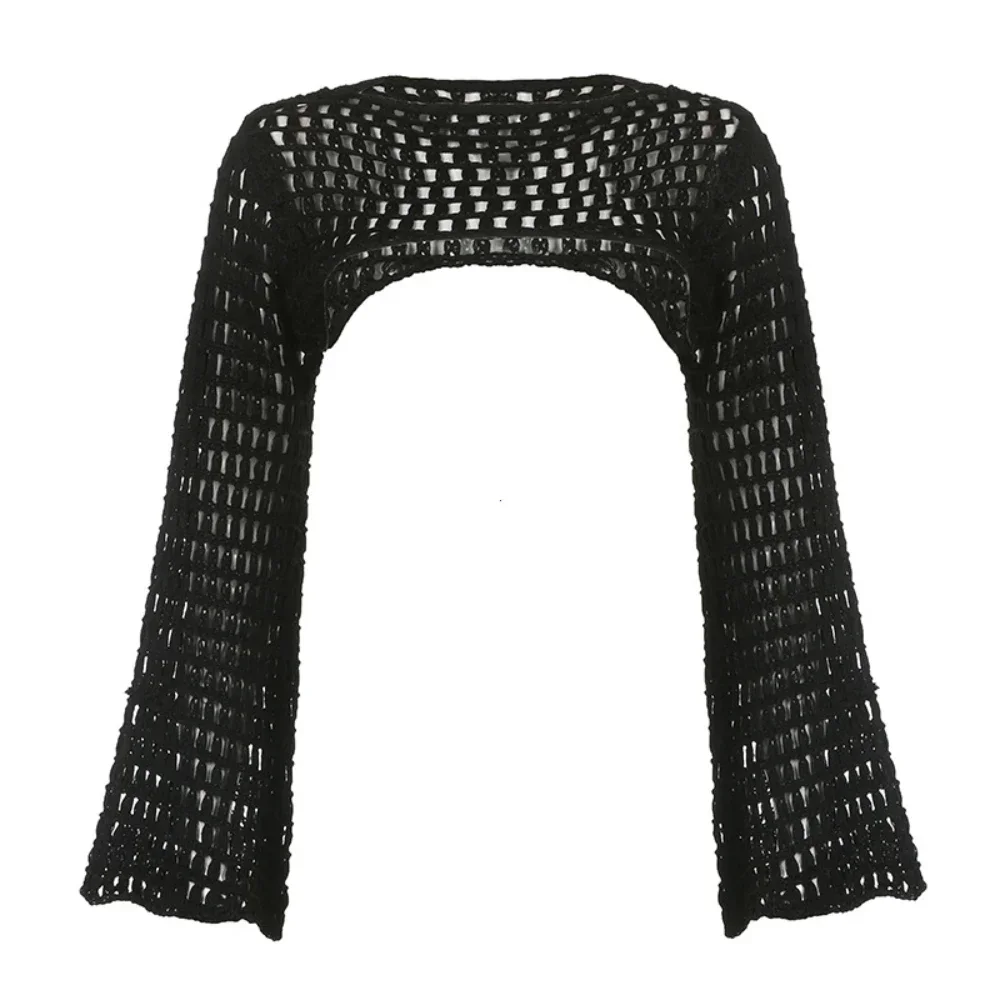 Women's Y2K Crochet Hollow Out Crop Top