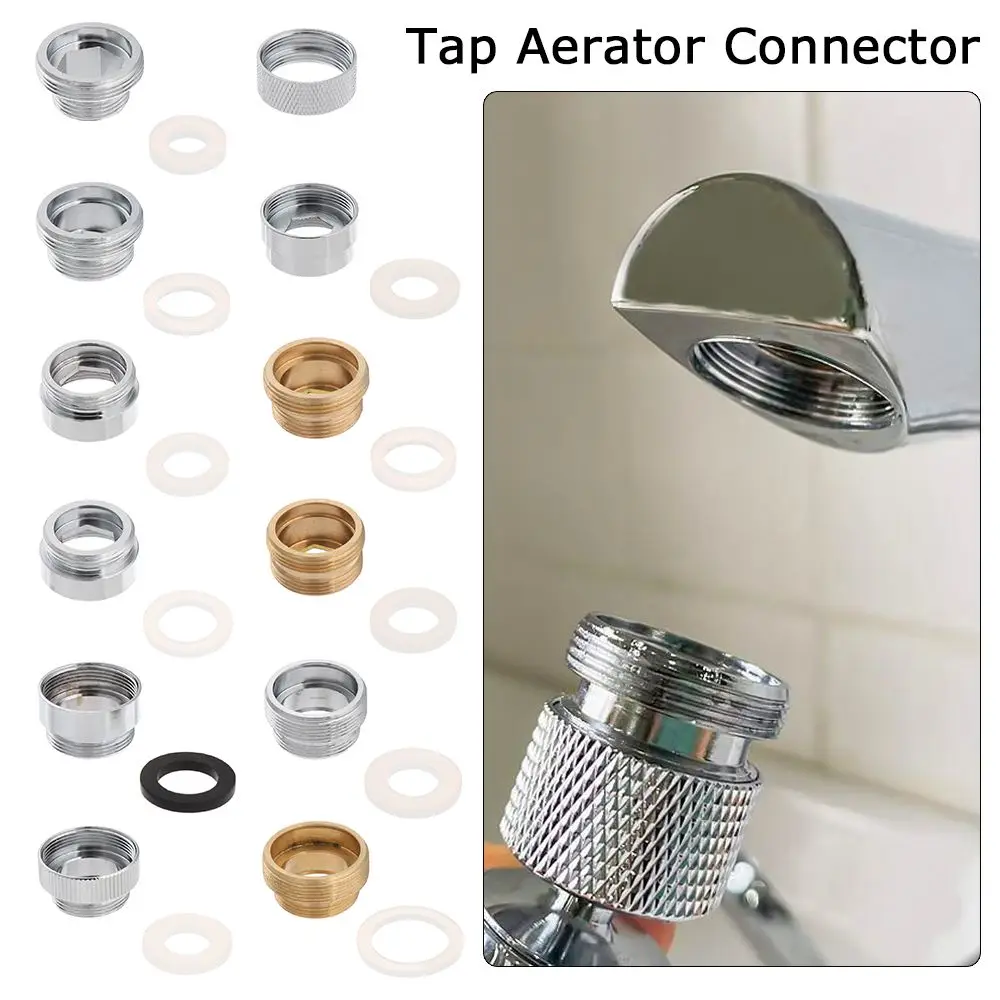With washer Aerator Adapter Metal Outside Thread Tap Aerator Connector Water Saving Adaptor Kitchen Faucet