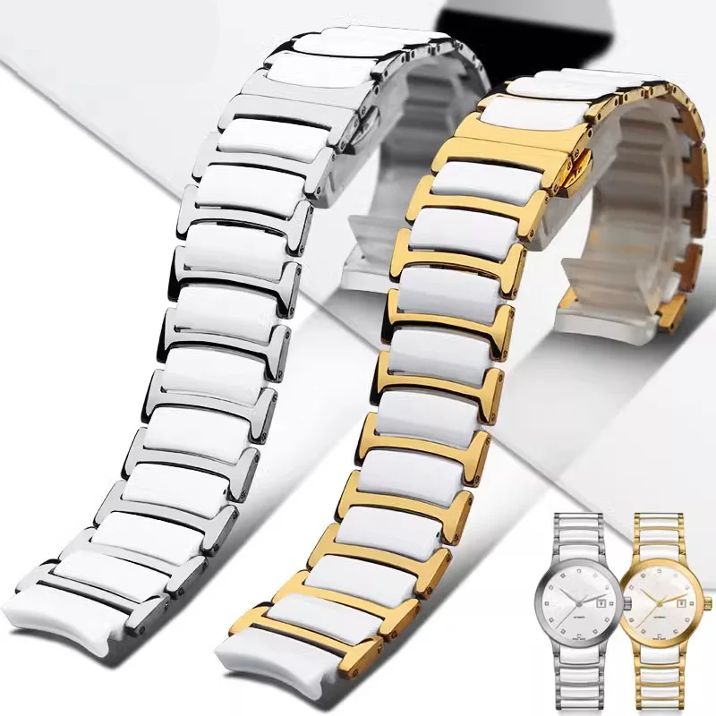 

Watch Strap For Rado CENTRIX R30927722 Series Fine Steel Inter Ceramic Butterfly Buckle Women Men Watchband 12mm*16mm 16mm*20mm