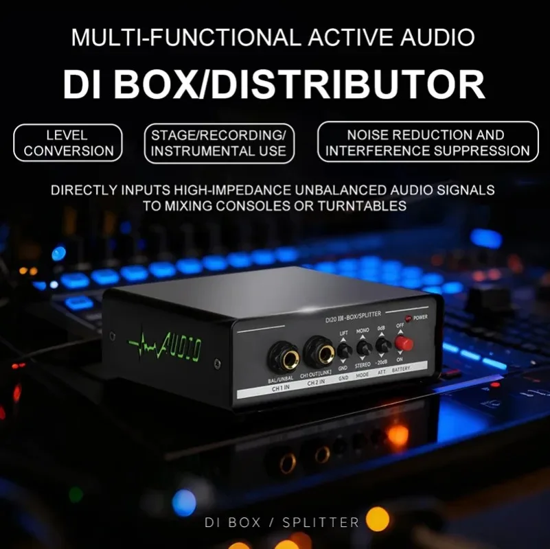 

Professional DI-Box Distributor Multi-functional Signal Effect Device Dual-Channel Balanced/Unbalanced Signal Converter