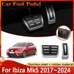 Car Foot Pedal For SEAT Ibiza Mk5 Accesories 2017~2024 6F KJ1 Brake Non-slip No Drilling Protection Stainless Steel Restfoot Pad