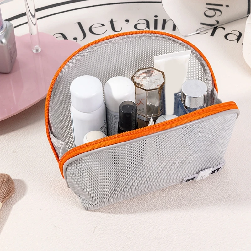 Women Makeup Bag Storage Fashionable Mesh Cosmetic Bag Toiletry Pouches Suitable for Different Occasion