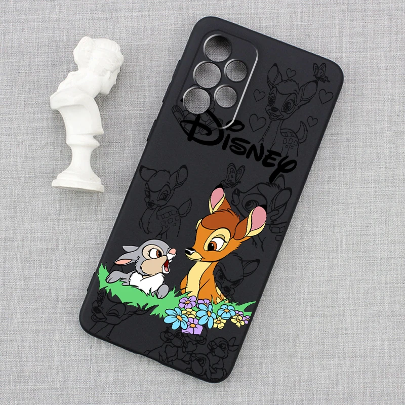 Disney Bambi Luxury Cartoon For Samsung A53 A52 A33 A32 A51 A71 A21S A13 A73 A50 A22 A23 A03 A72 A54 A12 5G Black Back