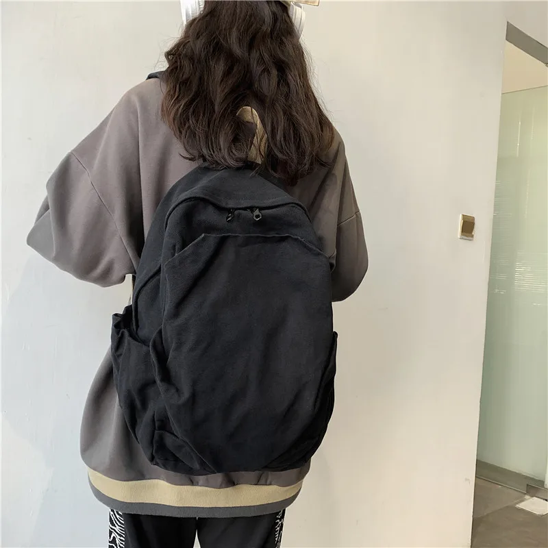 Schooltas Dames Instagram Stijl Vintage Bos Canvas Vrouwen Rugzak Middelbare School Student Minimalistische Veelzijdige Rugzak