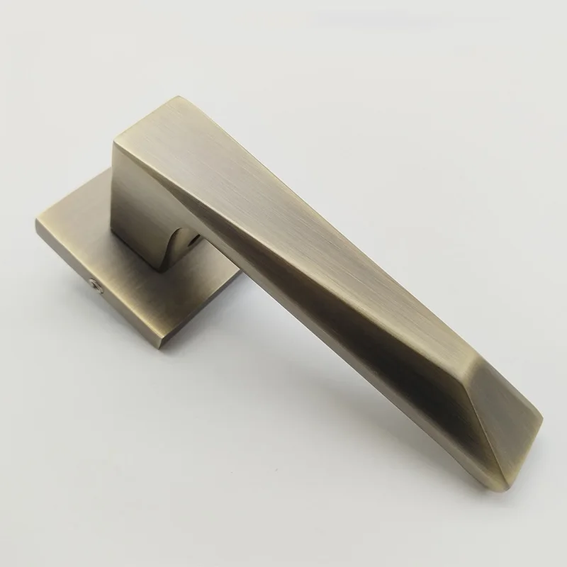 Bronze zinc alloy door lock square ring base integrated door handle OP-Z-03