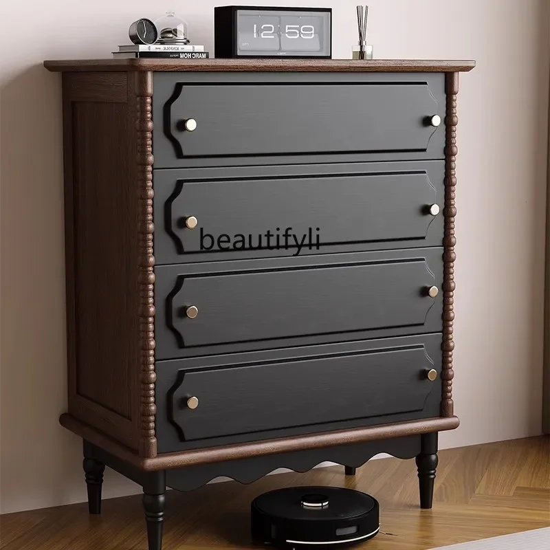 French retro, American storage, solid wood five buckets, bedroom storage, four chest of drawers