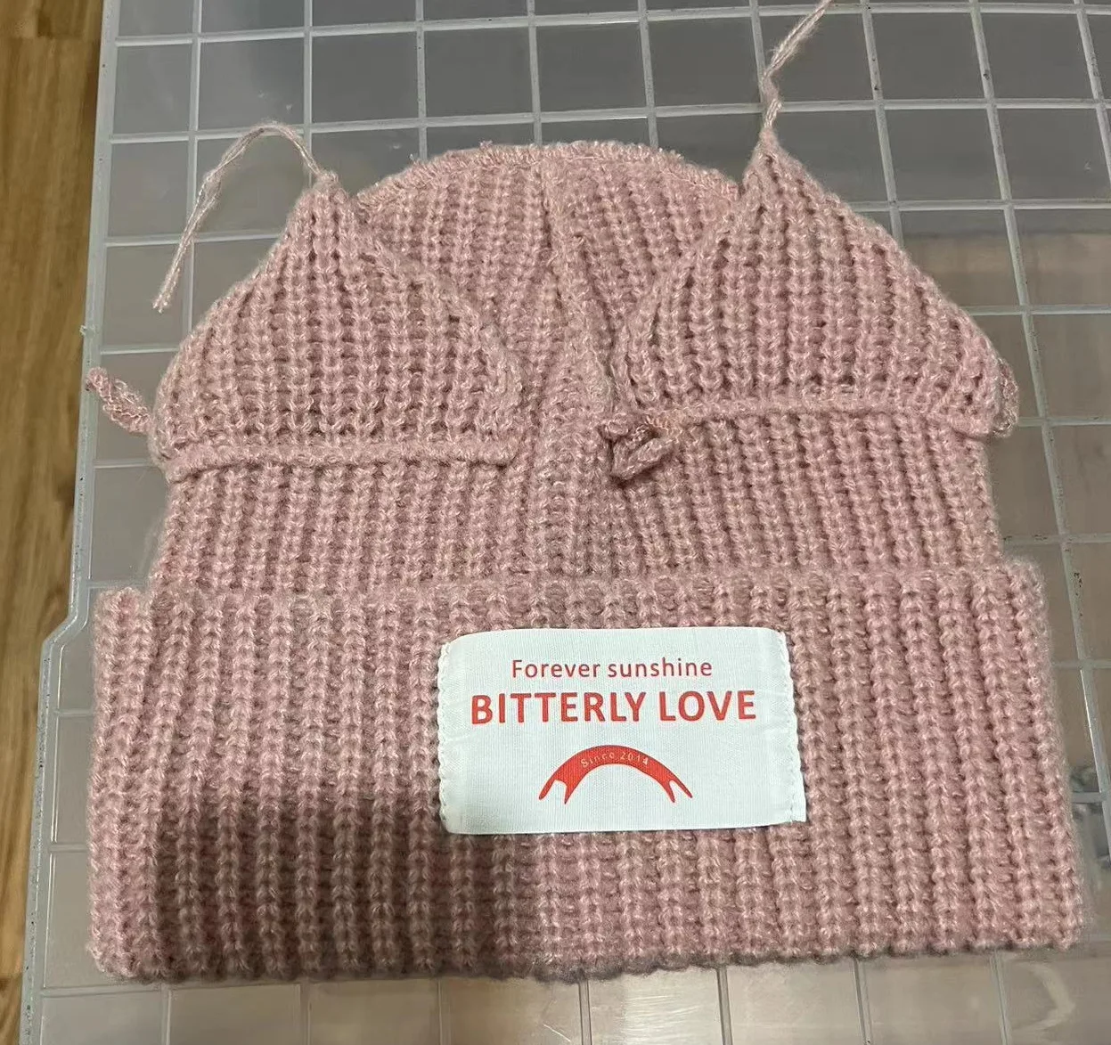 Neue mode Loverboy Katze Ohr Stricken Hut solide Warme Schwein Ohr Woolen Hut Nette Mit Kapuze Kappe Nische Design Hip-hop Weihnachten geschenk