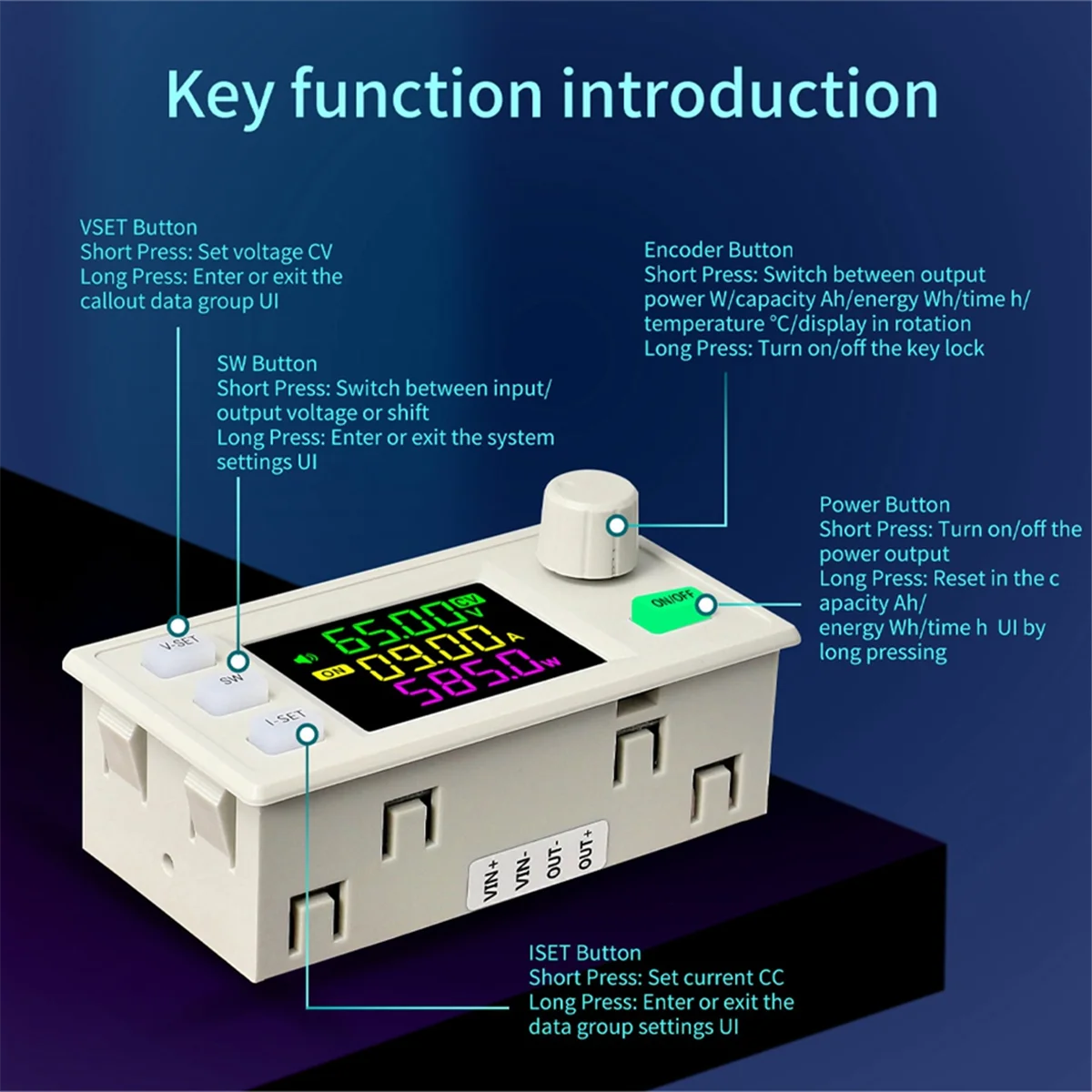 ！Top Sale XY7025 CNC DC Buck Adjustable Regulated Power Supply Constant Voltage and Constant Current Color Screen 70V/25A/1750W