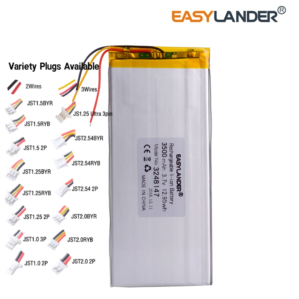 3.7V 3248147 3500mA Rechargeable Lithium Li-ion Polymer Battery Lipo Batteries