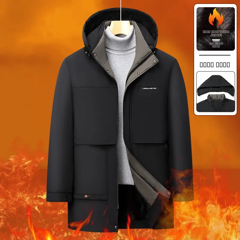 

Men's Winter Thiened Fce Lined Cotton Jaet Casual Faion Warm Dad Clothes Cotton Coat Outerwear ort Sve Zipper