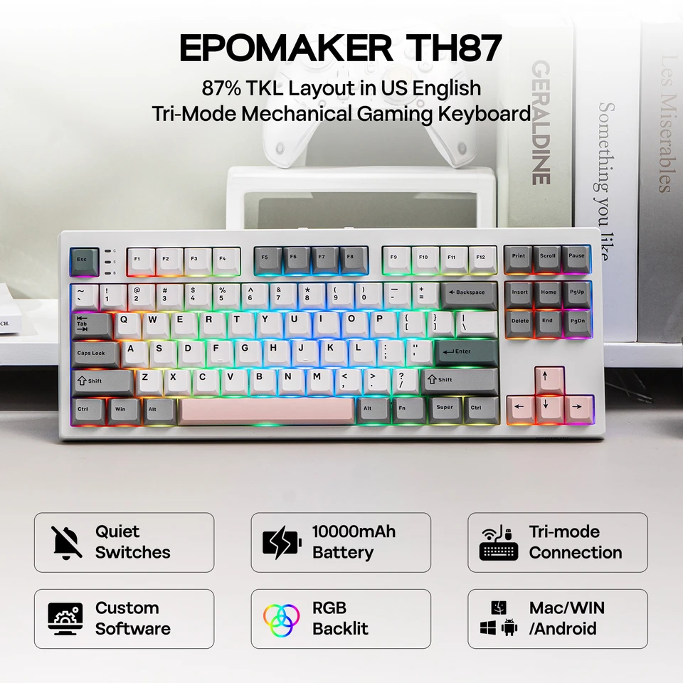 EPOMAKER TH87 メカニカルキーボード 87キー ガスケット ホット