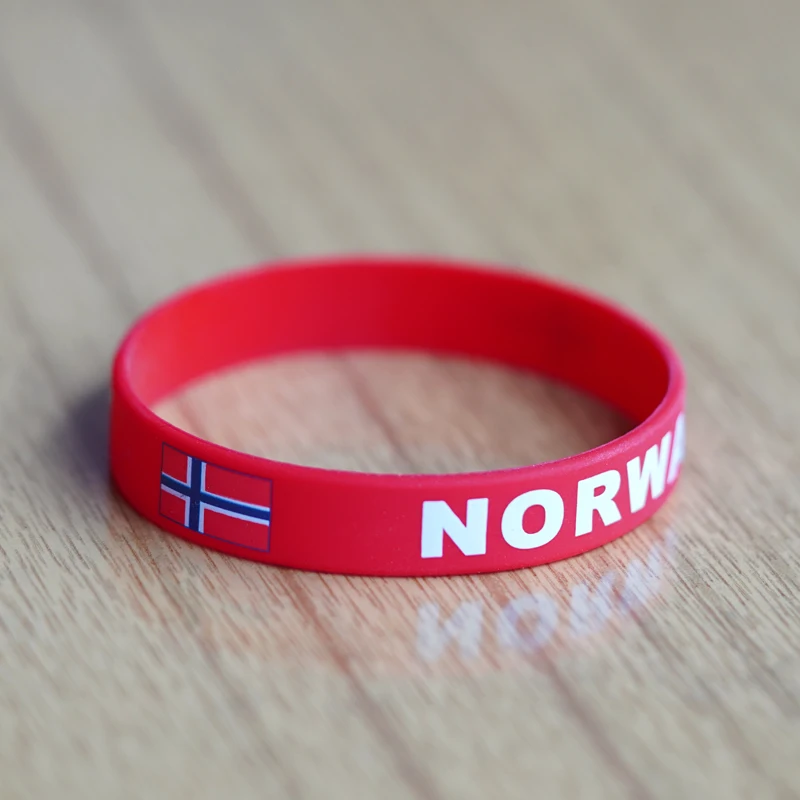 Customized 2pcs Norway National Flag Wristband Sport Silicone Bracelet Rubber Band Commemorative Fashion Accessory