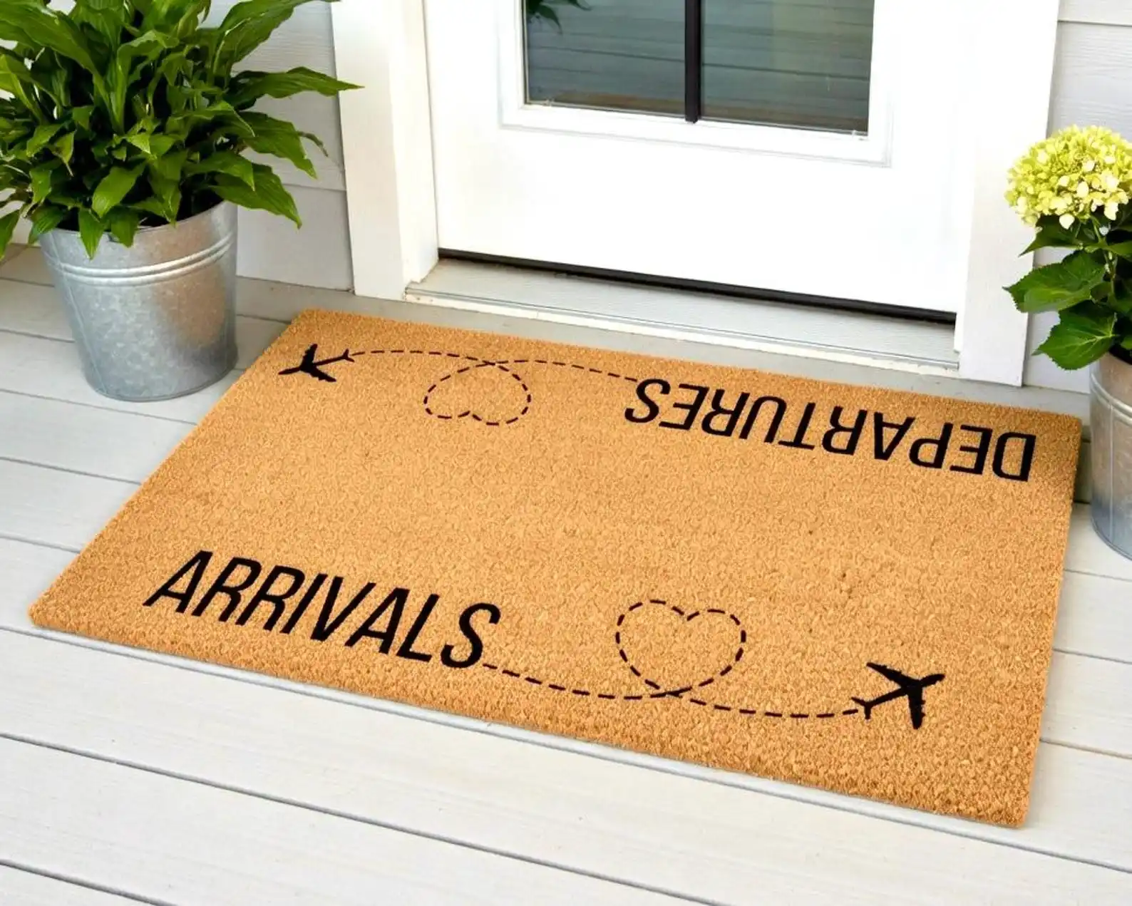Arrivals Departures Doormat Funny Custom Personalized Doormat Airplane Mat Housewarming Gift Funny Welcome Mat Outdoor Decor Rug