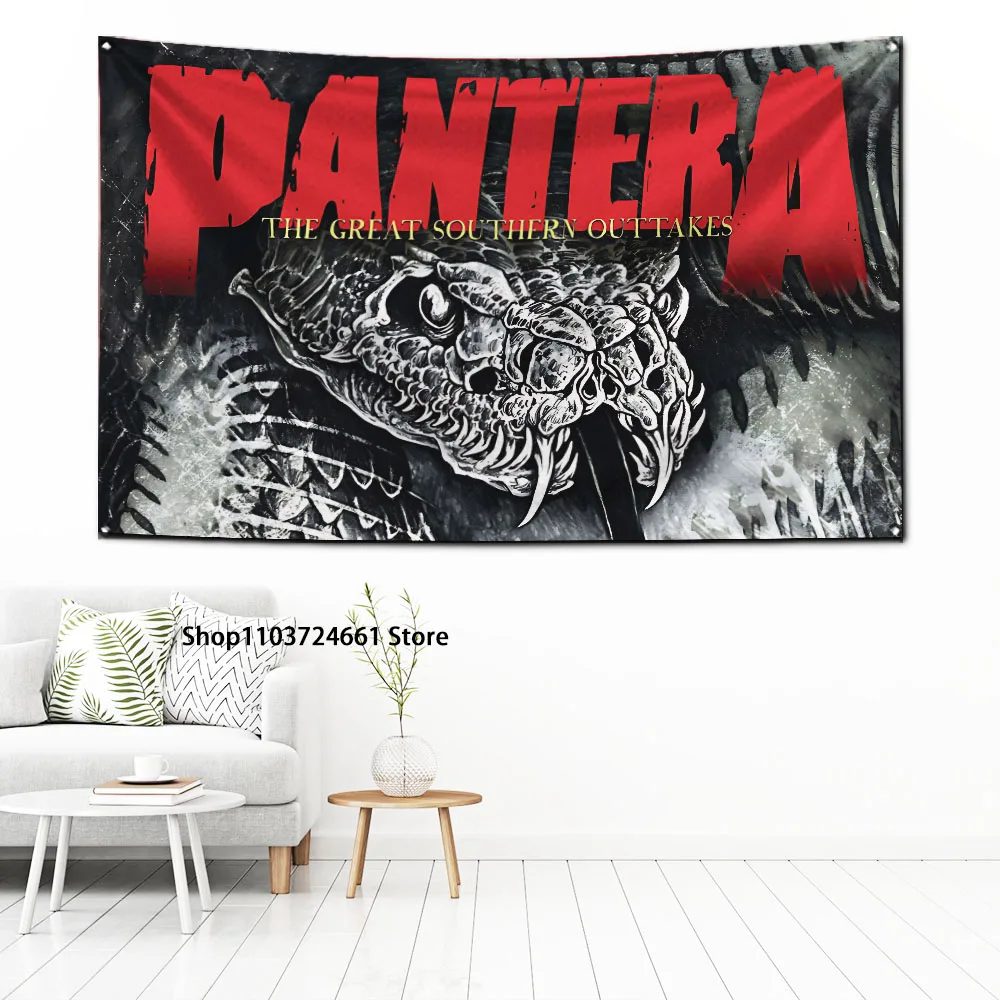 2024 Panteras Band Flag Polyester Digital Printing Banner for Garage Wall Art Out Door Decoration