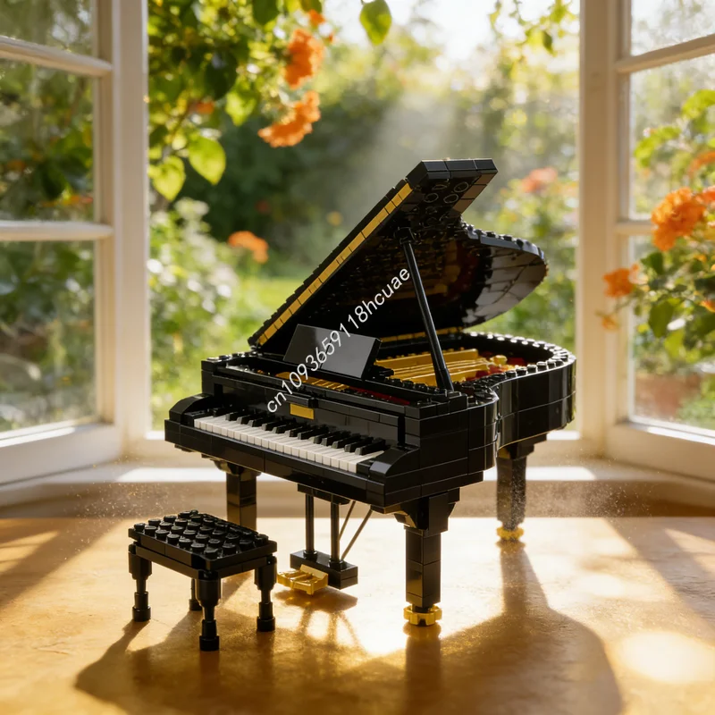 

501 деталей MOC Конструктор: Модель концертного пианино, развивающая игрушка для самостоятельной сборки, идеальный подарок на Рождество, креативный конструктор для обучения