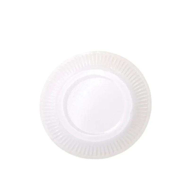 50Pcs 6 -9 Inch Disposable Party Paper Plate White DIY Baby Birthday Party Decoration Paper Dinner Plate Round Disposable Items