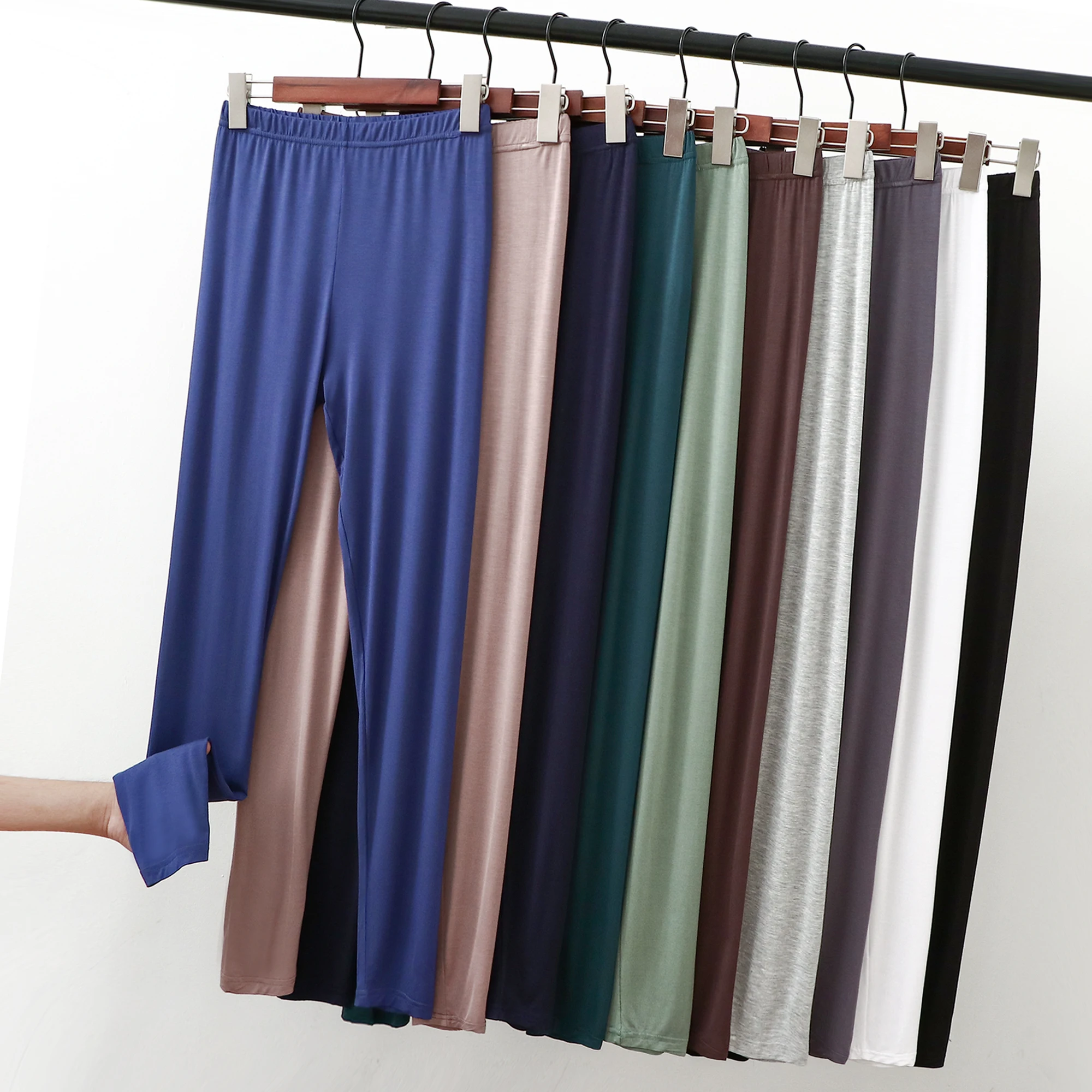 High Waist Modal Leggings Women's Thin Long Trousers Tight Fit Inner Wear Slimming Autumn Pants Trendy Base Layer Pants