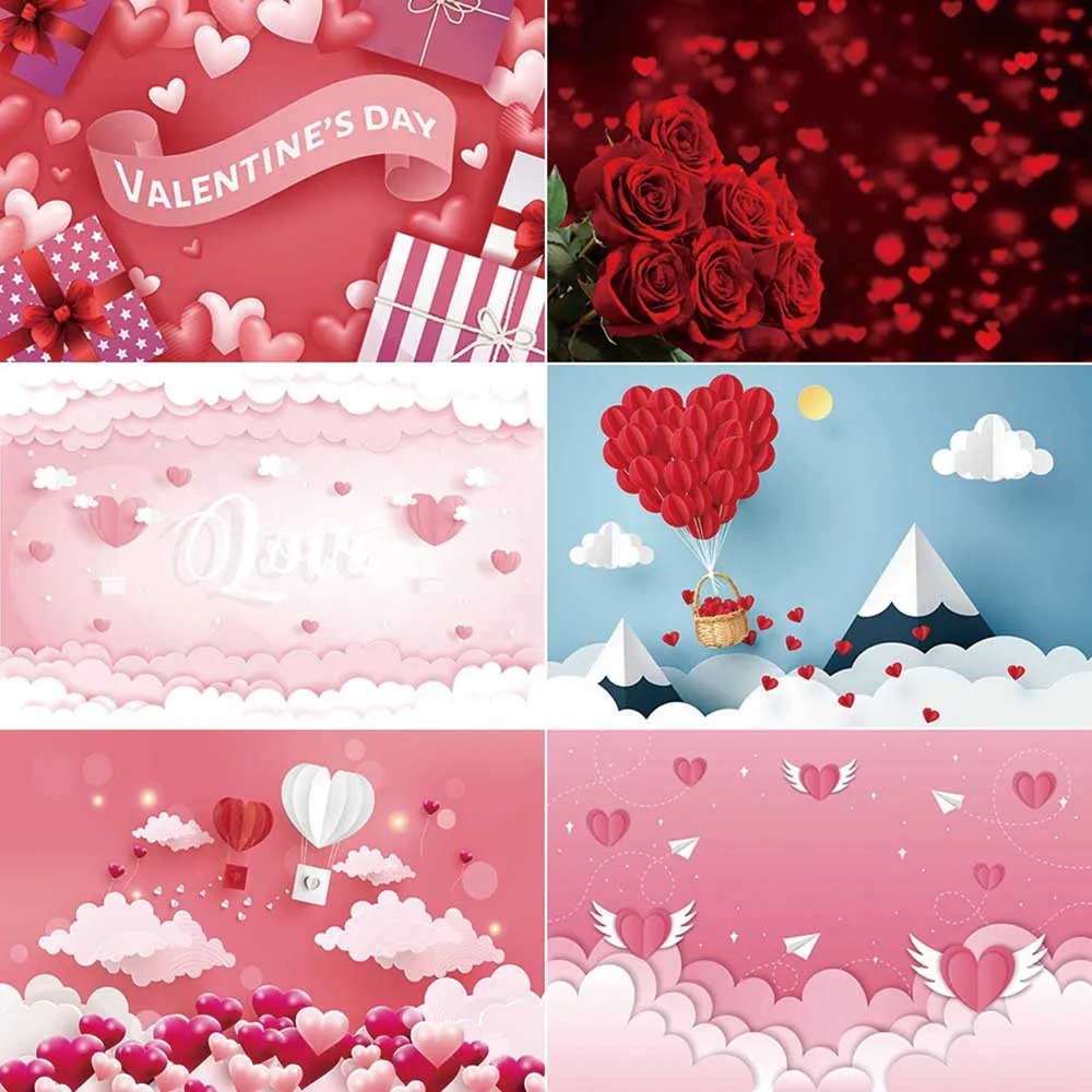 

MOON.QG Lover Valentine'S Day Backdrop Photography Red Glitter Rose Photozone Background Baby Photo Studio Photozone Accessories