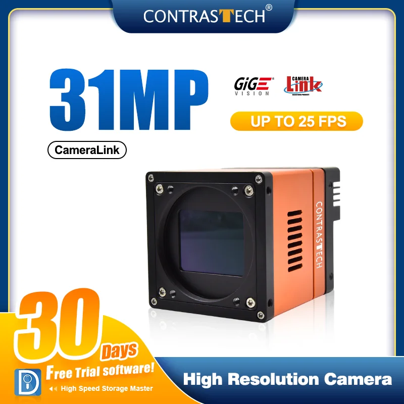 Kamera industri IMX342 GigE 31MP 25FPS, kamera industri 31MP 25FPS IMX342 GigE/kamera dengan Shutter Global 30Mega untuk helikopter penglihatan 3D