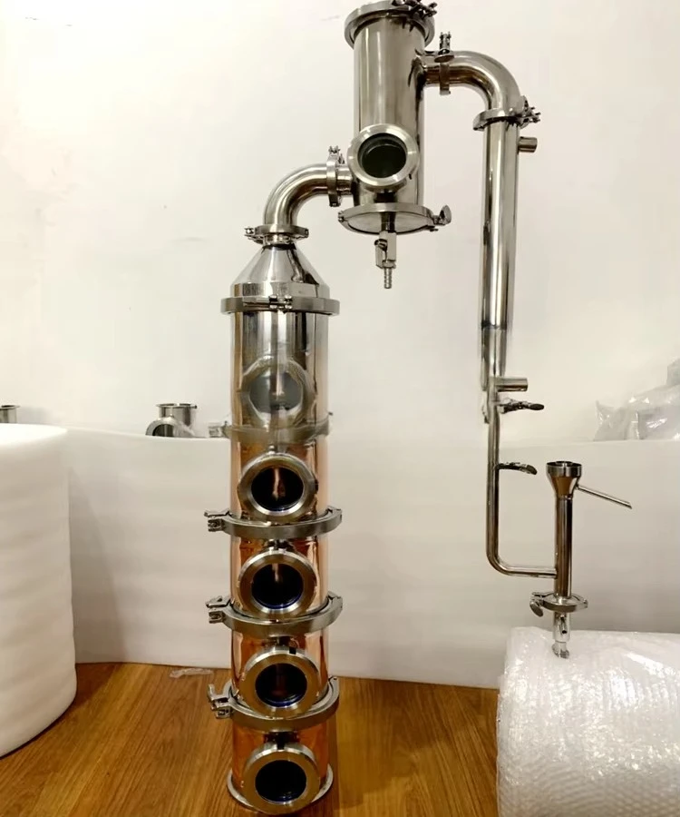 6 بوصة 4 لوحات عمود الفولاذ المقاوم للصدأ الناي لا تزال التقطير العمود الفودكا ويسكي الجن صنع #3