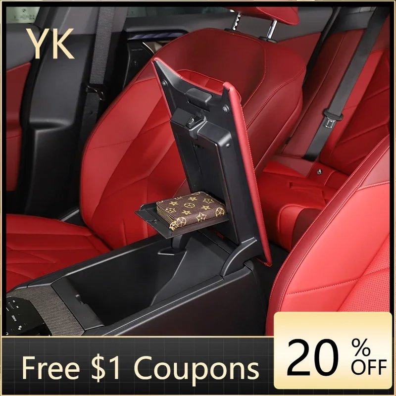 

For BMW X3 G45 2025-2026 ABS Black Car Armrest Hidden Storage Box Organizer Interior Car Accessories