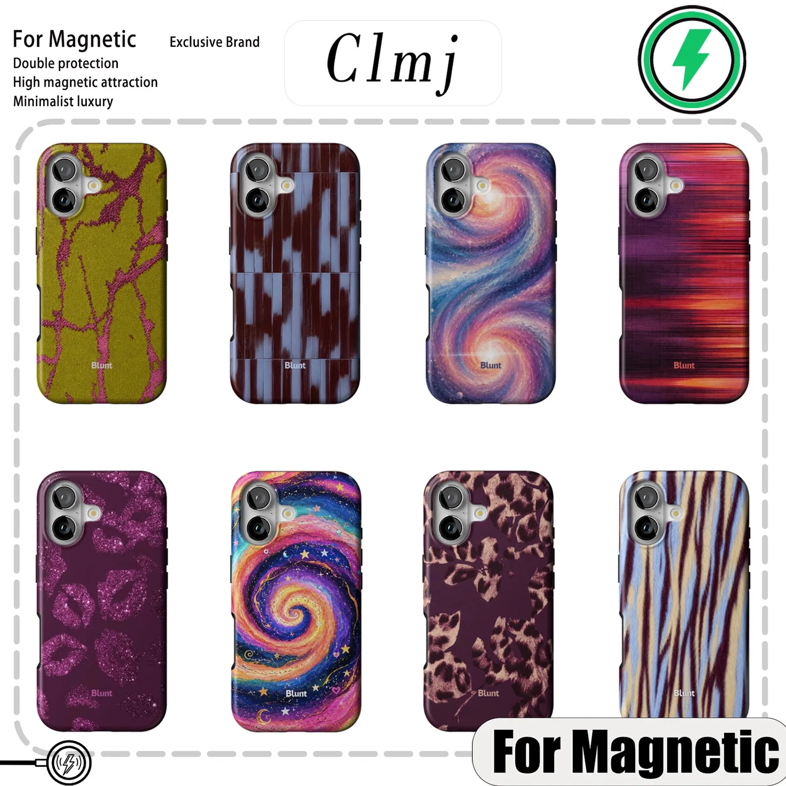 Coque de téléphone Blunt Orbitwist pour iPhone 18 17 16 15 14 13 12 11 Air Pro Max Plus, coque arrière magnétique double couche de luxe
