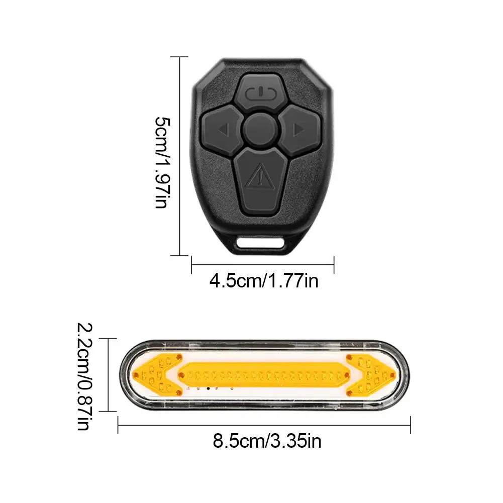 LED 리모컨 스티어링 하이라이트 자전거 미등, USB 충전, 야간 라이딩 안전 경고등, 라이딩 장비, 1PC