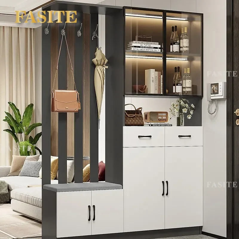 For Nordic Entrance Shoe Cabinet Integrated Modern Home Screen Living Room Light Luxury Foyer Partition Wine Storage